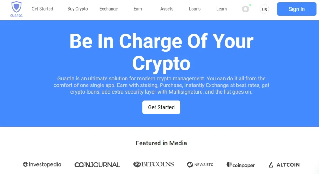 Guarda Wallet is a feature-rich, non-custodial wallet