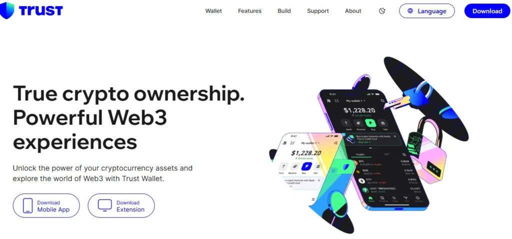 Trust Wallet is a fully featured, non-custodial Dogecoin wallet
