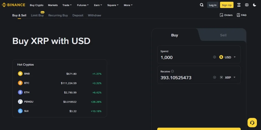 How to buy XRP on Binance