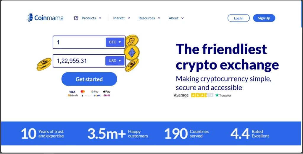 Buy bitcoin with bank card on CoinMama