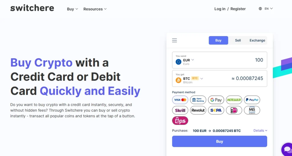 Buy bitcoin with bank card on SwitcHere.
